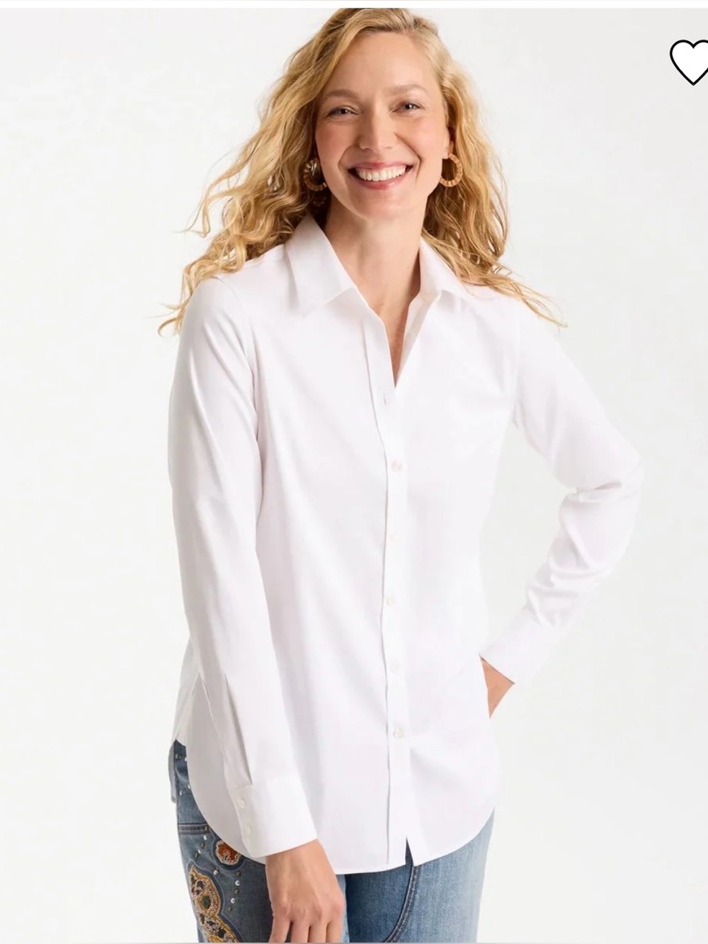 Chico's White no iron stretch shirt